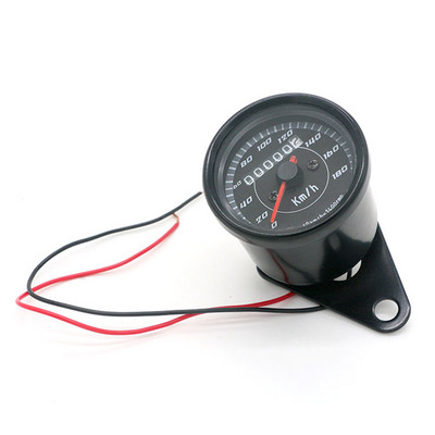 Universalus retro juodas instrumentas motociklui DC 12V Refit Motoroleris Spidometras Odometras Tachometras Motociklo variklio matuoklis