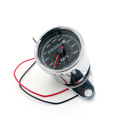 Universalus retro juodas instrumentas motociklui DC 12V Refit Motoroleris Spidometras Odometras Tachometras Motociklo variklio matuoklis