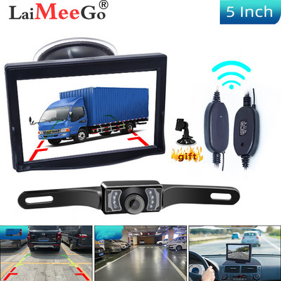 5 hüvelykes TFT LCD autós színes HD Sucker Monitor tolatókamerás autós biztonsági monitor hátrameneti tolatási kamera meghajtó rögzítéséhez