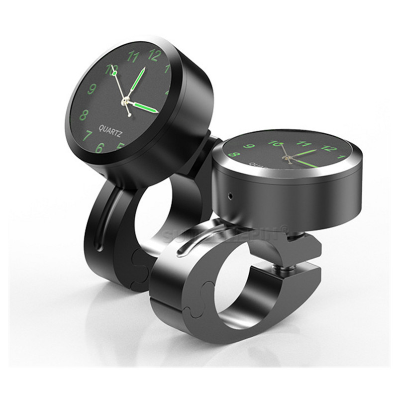 Universal 7/8 "impermeabil cromat Motocicletă Ghidon Suport ceas cu quartz Ceas din aluminiu Ceas luminos Accesorii pentru moto