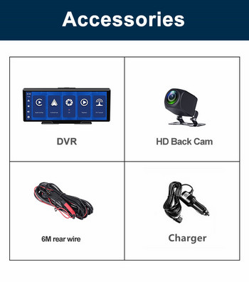 Κάμερα αυτοκινήτου Dash Cam Carplay 10,26 ιντσών 4K Carplay καθρέφτης οπισθοπορείας Android Auto 2160P Εγγραφή βίντεο WIFI Loop Εγγραφή τηλεφώνου APP Car DVR