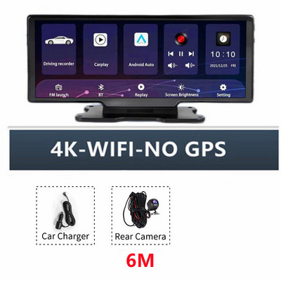 Κάμερα αυτοκινήτου Dash Cam Carplay 10,26 ιντσών 4K Carplay καθρέφτης οπισθοπορείας Android Auto 2160P Εγγραφή βίντεο WIFI Loop Εγγραφή τηλεφώνου APP Car DVR