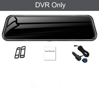 1080P двоен USB FHD 10-инчов сензорен екран, автомобилно огледало за обратно виждане за автоматично записващо устройство, автомобилен DVR Dash Cam, двоен обектив, нощно виждане