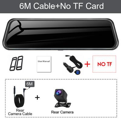 1080P двоен USB FHD 10-инчов сензорен екран, автомобилно огледало за обратно виждане за автоматично записващо устройство, автомобилен DVR Dash Cam, двоен обектив, нощно виждане