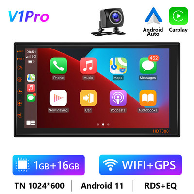 Player Multimedia Universal Radio Auto GPS Android 7 Carplay pentru Nissan Hyundai Kia Toyota Oglinda retrovizoare Camera Carro