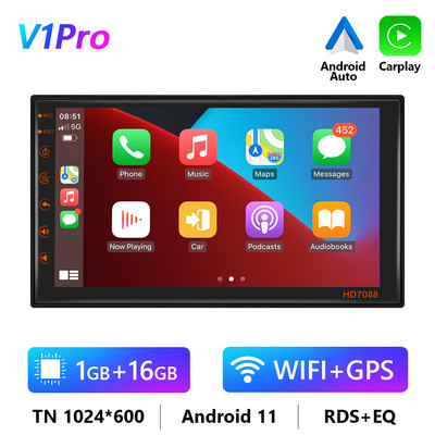 Player Multimedia Universal Radio Auto GPS Android 7 Carplay pentru Nissan Hyundai Kia Toyota Oglinda retrovizoare Camera Carro