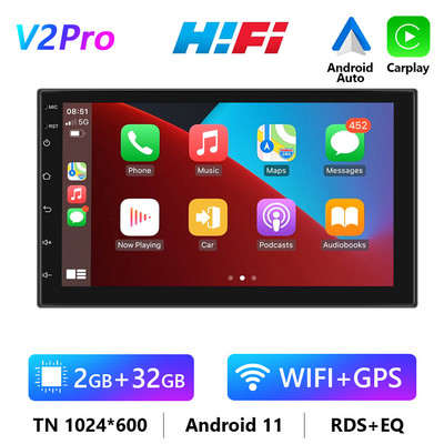 Player Multimedia Universal Radio Auto GPS Android 7 Carplay pentru Nissan Hyundai Kia Toyota Oglinda retrovizoare Camera Carro