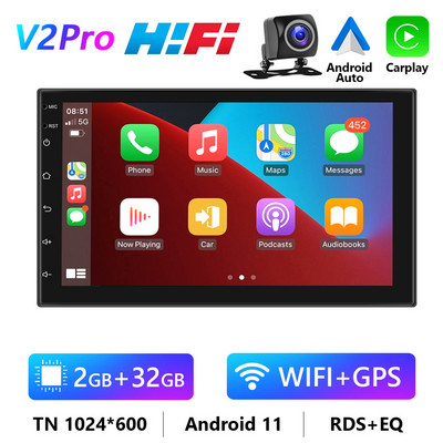 Player Multimedia Universal Radio Auto GPS Android 7 Carplay pentru Nissan Hyundai Kia Toyota Oglinda retrovizoare Camera Carro
