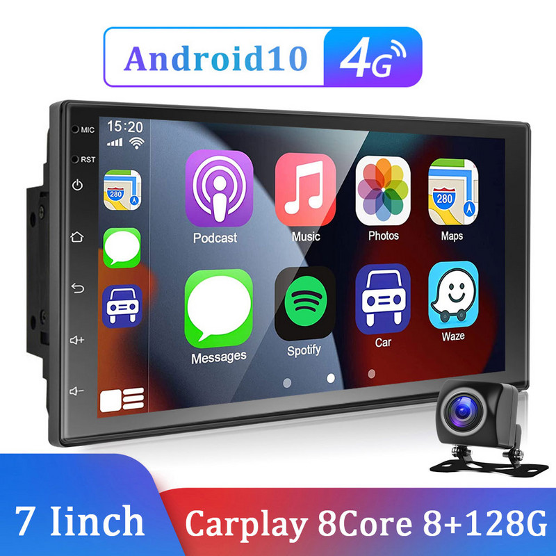 Player Multimedia Universal Radio Auto GPS Android 7 Carplay pentru Nissan Hyundai Kia Toyota Oglinda retrovizoare Camera Carro