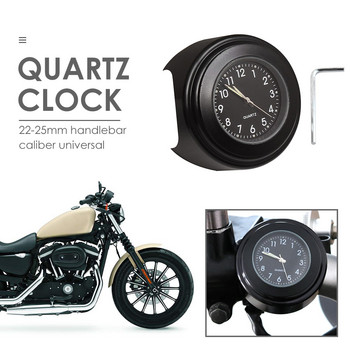 MOJOYCE 22-25mm Πολυλειτουργικό ρολόι στο τιμόνι μοτοσικλέτας Dia ανθεκτικό πρακτικό κλασικό αδιάβροχο φωτεινό ρολόι χαλαζία