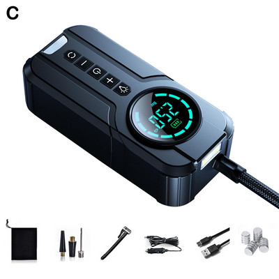 Pompă de aer pentru mașină 12v 180w Mașină reîncărcabilă Pompă puternică de detectare a presiunii Anvelopă gonflabilă D9y5 Umflator pentru mașină cu aer T2k5