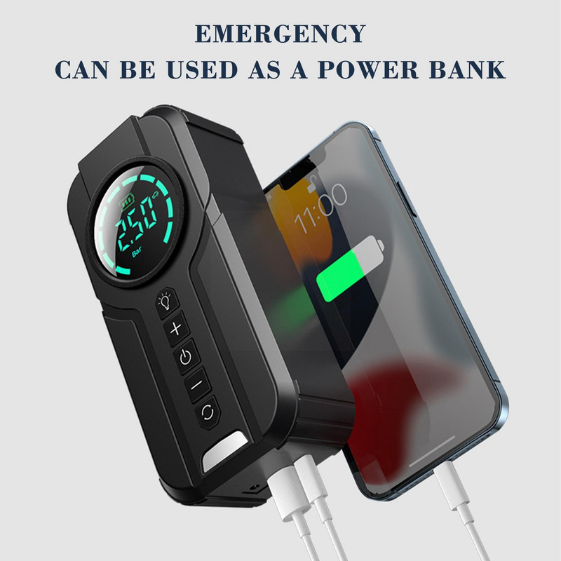 Pompă de aer pentru mașină 12v 180w Mașină reîncărcabilă Pompă puternică de detectare a presiunii Anvelopă gonflabilă D9y5 Umflator pentru mașină cu aer T2k5