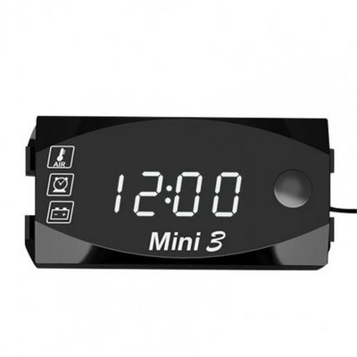 Universaalne elektrooniline kella termomeeter voltmeeter IP67 3 in 1 12V elektrooniline mõõtur LED kella digitaalne ekraan mootorrattale