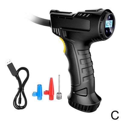 Compresor de aer reîncărcabil 120W Pompă gonflabilă fără fir cu compresor portabil Indicator de urgență pentru presiunea aerului LED-uri W1O5