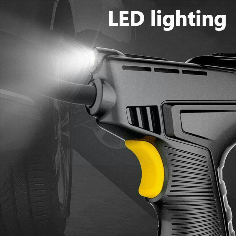 Compresor de aer reîncărcabil 120W Pompă gonflabilă fără fir cu compresor portabil Indicator de urgență pentru presiunea aerului LED-uri W1O5