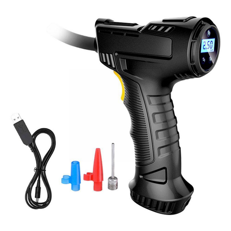 Compresor de aer reîncărcabil 120W Pompă gonflabilă fără fir cu compresor portabil Indicator de urgență pentru presiunea aerului LED-uri W1O5