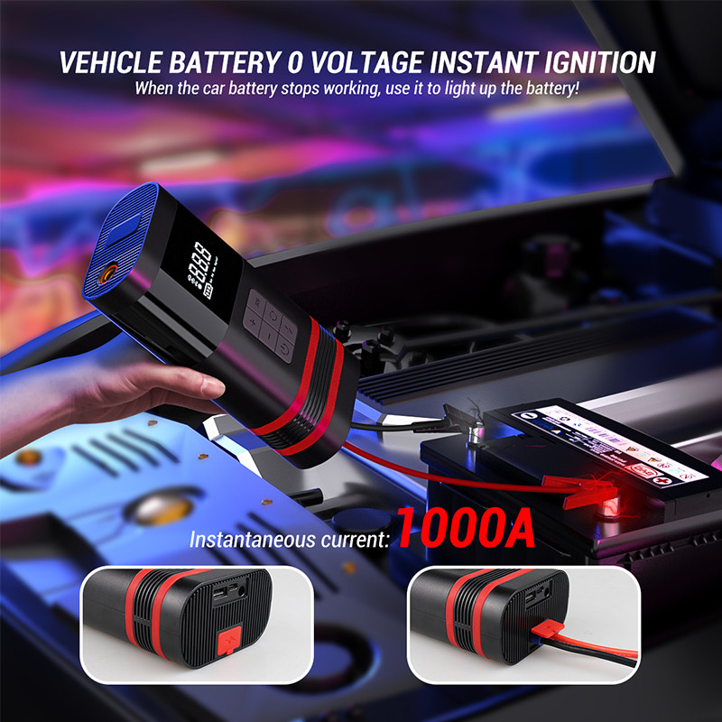 7500mAh sursă de alimentare pentru pornire de urgență a mașinii Pompă de încărcare a mașinii Mașină integrată Baterie de mașină Starter aprindere de urgență