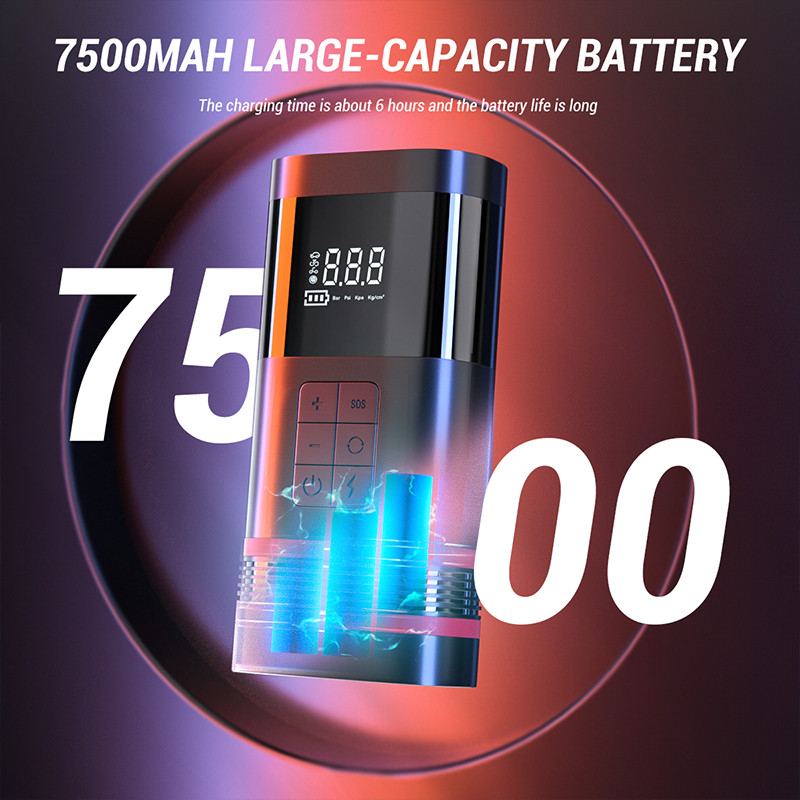 7500mAh sursă de alimentare pentru pornire de urgență a mașinii Pompă de încărcare a mașinii Mașină integrată Baterie de mașină Starter aprindere de urgență