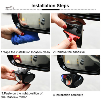 Universal 2 Side Car Blind Spot Convex 360 μοιρών Περιστρεφόμενος καθρέφτης Automibile Εξωτερική Πίσω όψη Αξεσουάρ ασφαλείας καθρέφτη στάθμευσης