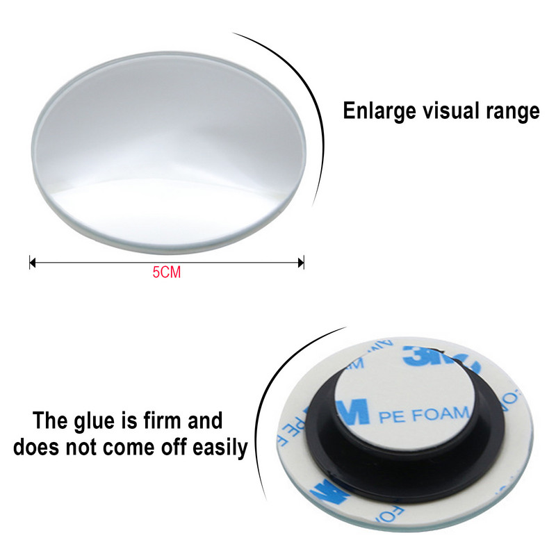 Oglindă de unghi orb HD de 360 de grade Oglindă retrovizoare convexă reglabilă pentru mașină pentru oglinzi cu unghi larg pentru parcare fără rame