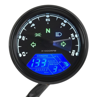 Indicator digital multifuncțional LED Tahometru Contor de combustibil Panoul motocicletei Vitezometru Viziune pe timp de noapte Cadran Odometru Anti-orbire