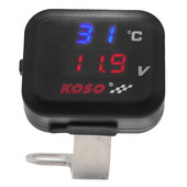 Koso, termometru de aer pentru motocicletă, indicator LED, voltmetru, tensiune pentru motocicletă, funcție 2 în 1, indicator de afișare a voltmetrului cu USB