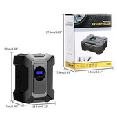 Преносима електрическа помпа за надуване Безжичен интелигентен цифров мини въздушен компресор Откриване на налягането в гумите за велосипед мотоциклет