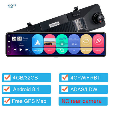 Cameră pentru mașină Android Oglindă retrovizoare pentru mașină dvr pentru mașină Navigație GPS Cameră de bord 1080P Recorder Monitor de la distanță 24H Parc 4G ADAS Bluetooth