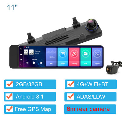 Cameră pentru mașină Android Oglindă retrovizoare pentru mașină dvr pentru mașină Navigație GPS Cameră de bord 1080P Recorder Monitor de la distanță 24H Parc 4G ADAS Bluetooth