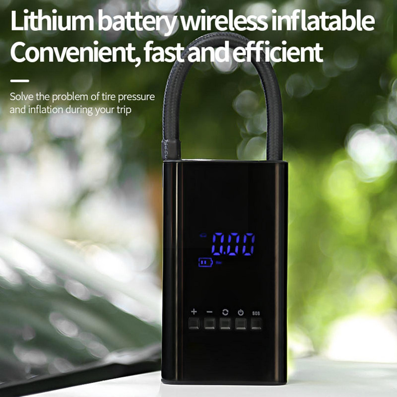 Pompă de aer electrică pentru mașină Mini portabilă fără fir Pompă gonflabilă pentru pneuri Pompă pentru compresor de aer pentru mașină Motocicletă Bicicletă Q6e2