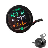 Motociklistički voltmetar Vrijeme Temperatura LED 3-u-1 LED Digitalni mjerač napona za Kawasaki ZX6 ZX9R ZXR400 ZZR600 ZX10R ZX12R ZX6R