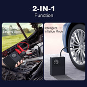 8800mAh Starter pentru mașină 4 în 1 Pompă Compresor de aer 1000A Dispozitiv de pornire Power Bank 12V Digital umflator anvelope 150PSI