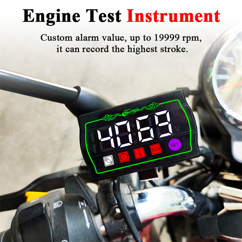 koso Motociclete RPM Timp temperatura apei Tensimetru Mini 5 în 1 LED Digital Display Quad metru