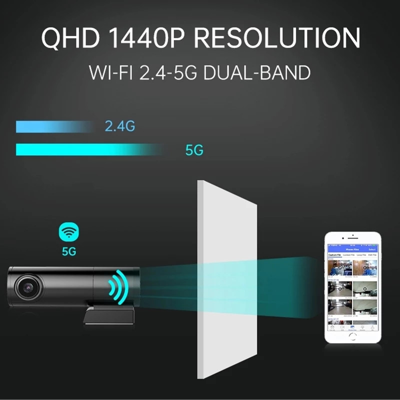 AZDOME BN03 1440P kamera za noćno gledanje u automobilu Prednja stražnja kamera DVR detektor s WiFi GPS HD video snimačem 24h parking monitor