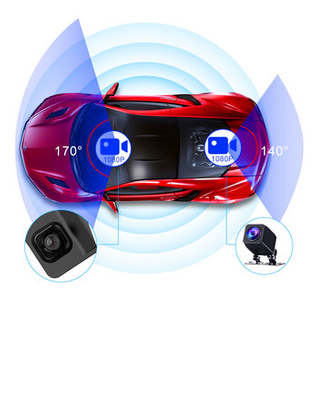 12-инчови автомобилни камери Dash Cam Carplay & Android Auto 4K 2160P Огледало за обратно виждане Видеозапис WIFI Loop Record Phone APP Автомобилен DVR