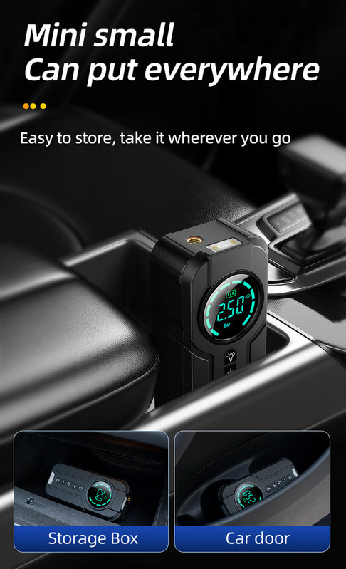 Pompă de umflare montată pe vehicul fără fir, portabil, tip mașină electrică, anvelopă pentru mașină, pompă de mare putere 12v