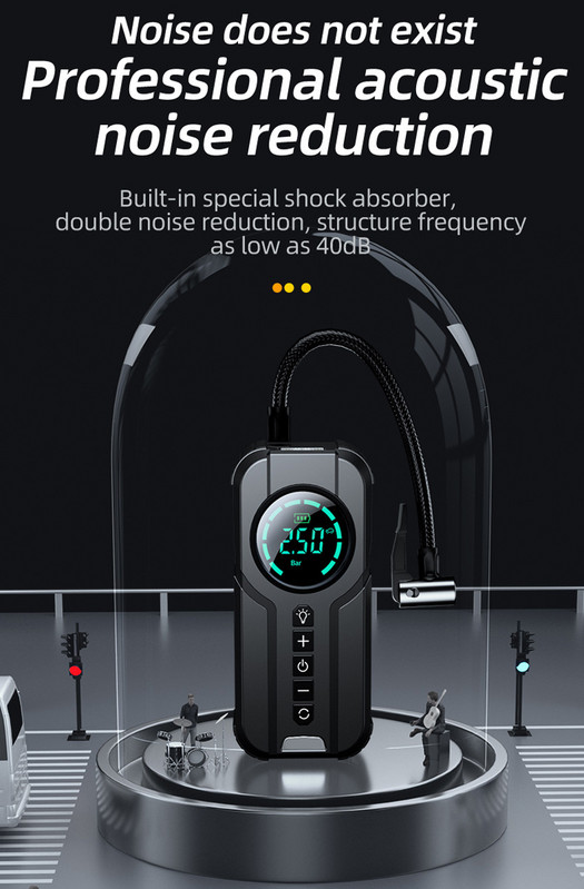 Pompă de umflare montată pe vehicul fără fir, portabil, tip mașină electrică, anvelopă pentru mașină, pompă de mare putere 12v