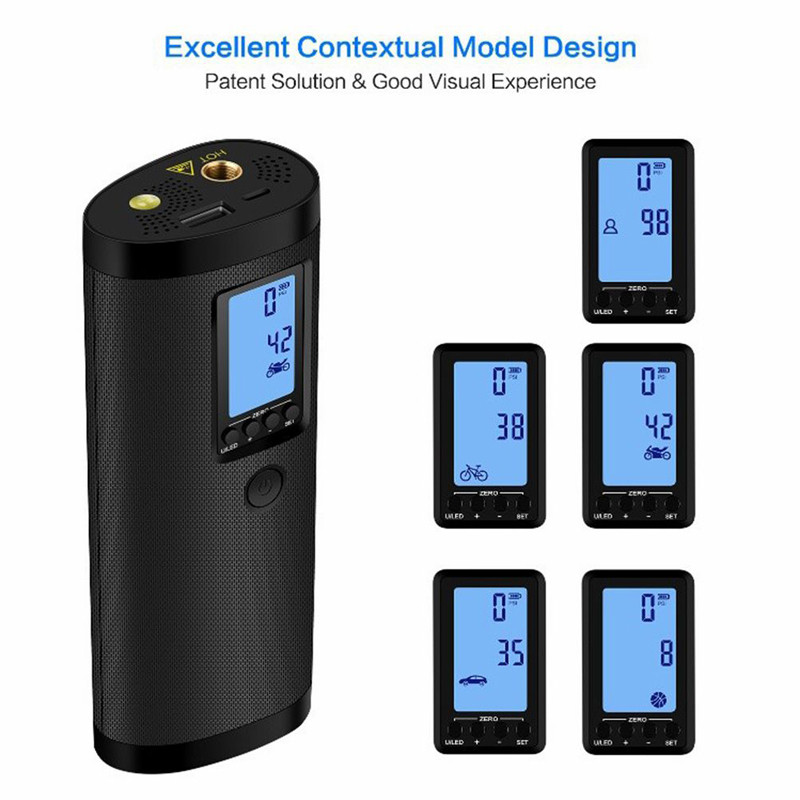 Gonflator electric pentru biciclete portabil 12V Compresor de aer pentru masina Pompa de aer pentru bicicleta Pompa pentru anvelope reincarcabila Anvelopa pentru masina Gonflabila