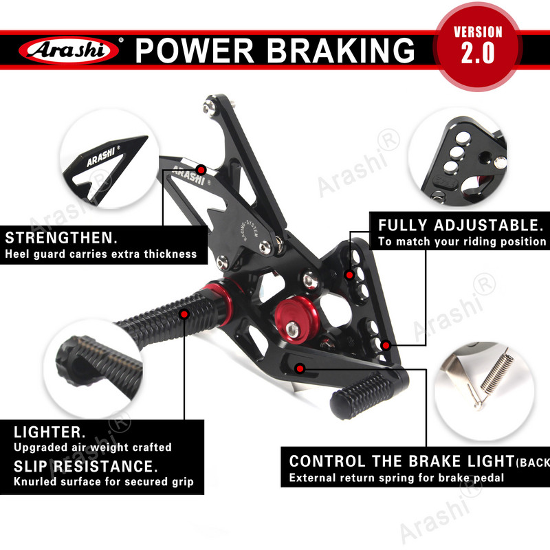 Arashi 1 komplekt HONDA CBR1000RR 2004 - 2020 CNC reguleeritav jalatugi Tagaseadised Tallapulk CBR1000 CBR 1000 RR 2008 2009 2010 2011