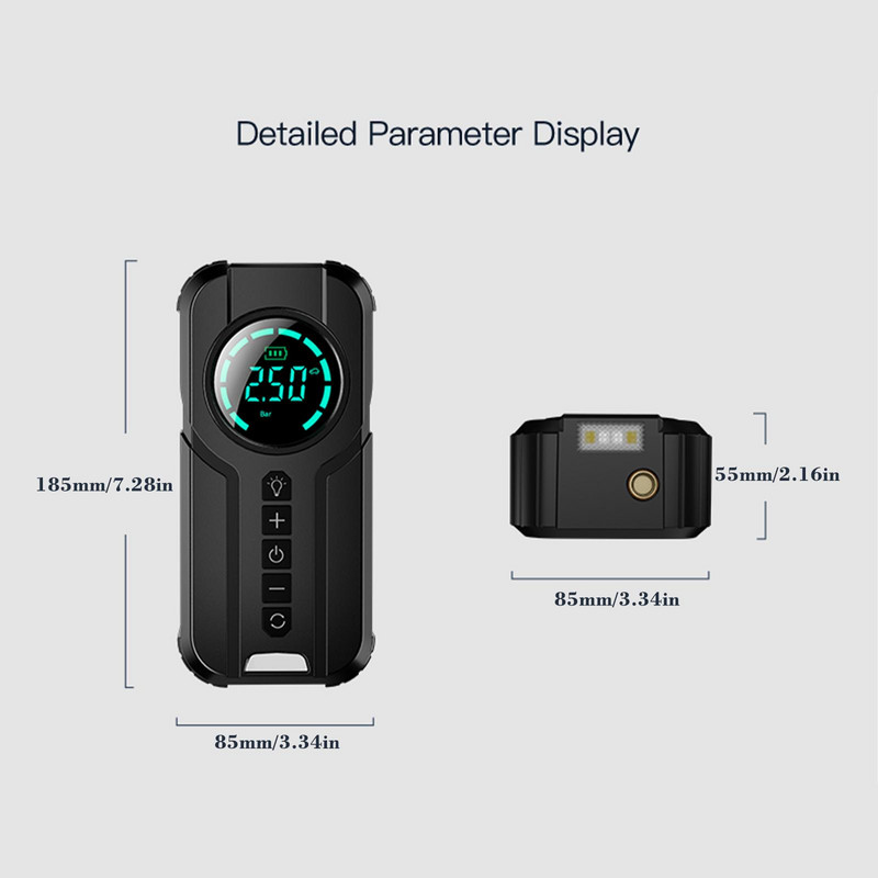 Compresor de aer auto Pompă electrică de aer cu dublă utilizare pentru iluminatul țigărilor Pompă gonflabilă portabilă fără fir pentru anvelope