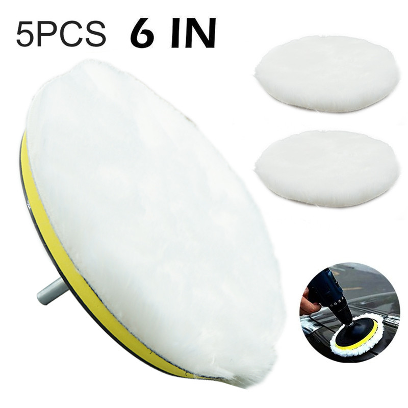 5/6PCS 3/4/5/6/7 inča Komplet za poliranje Jastučići za poliranje Auto spužvasti disk Vuneni kotači Auto Paint Care Jastučići za poliranje Auto Gadget