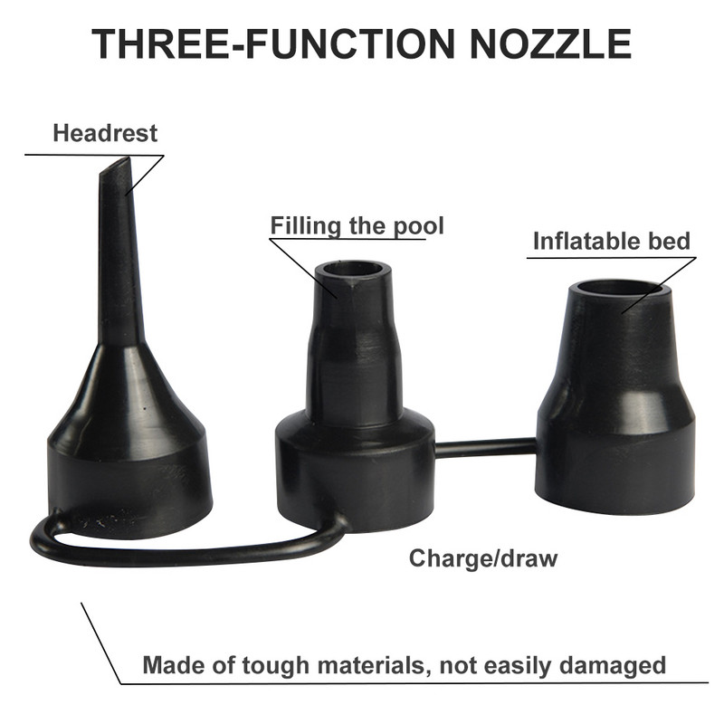 Pompă de aer electrică de 6000 PSI Duze de umflare reîncărcabile Pompă de aer rapidă pentru piscina gonflabilă pentru saltea pneumatică