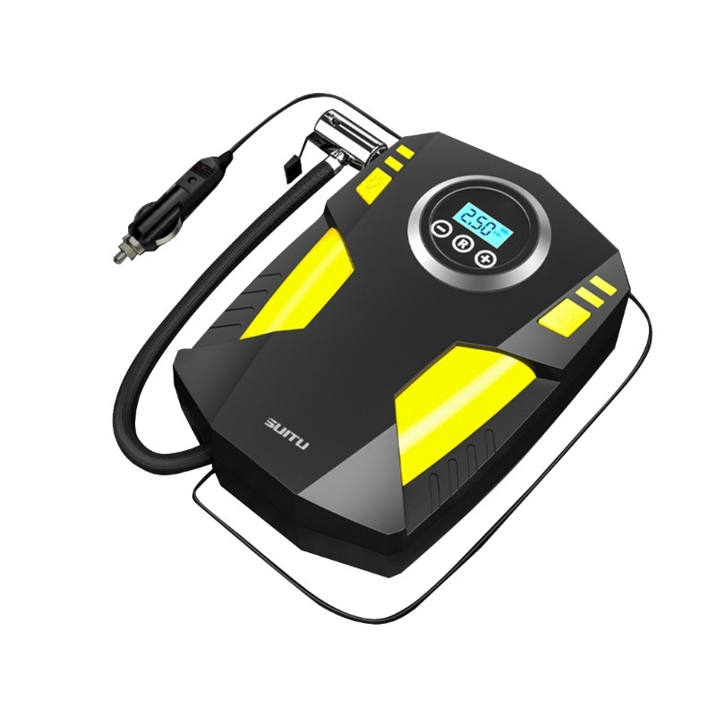 Compresor de aer portabil pentru umflator de anvelope 100PSI, pompa de biciclete, pompa de aer electrica 12V pentru anvelope auto si biciclete cu lumina LED