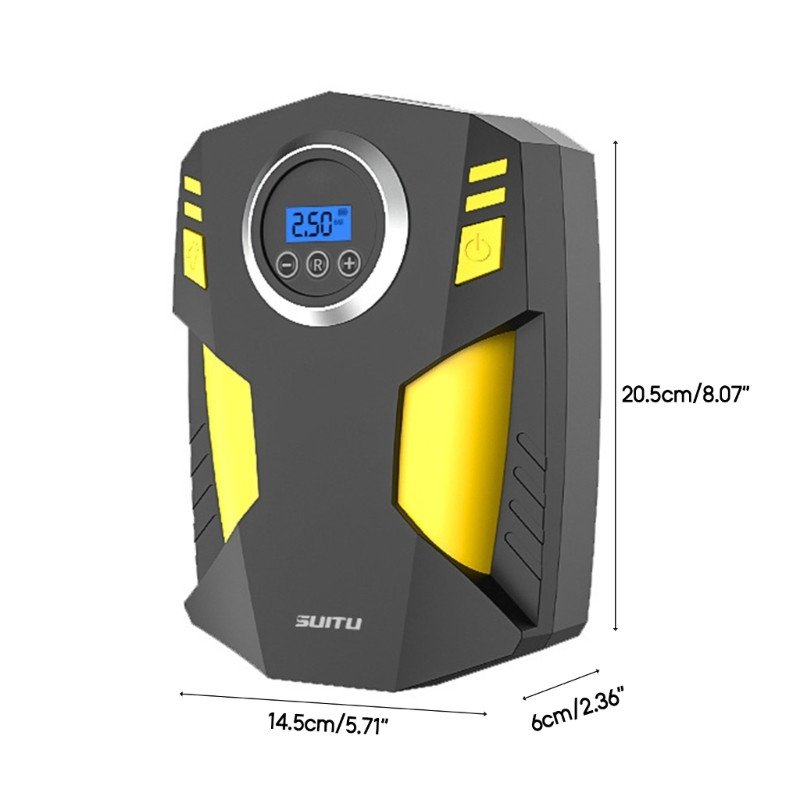 Compresor de aer portabil pentru umflator de anvelope 100PSI, pompa de biciclete, pompa de aer electrica 12V pentru anvelope auto si biciclete cu lumina LED