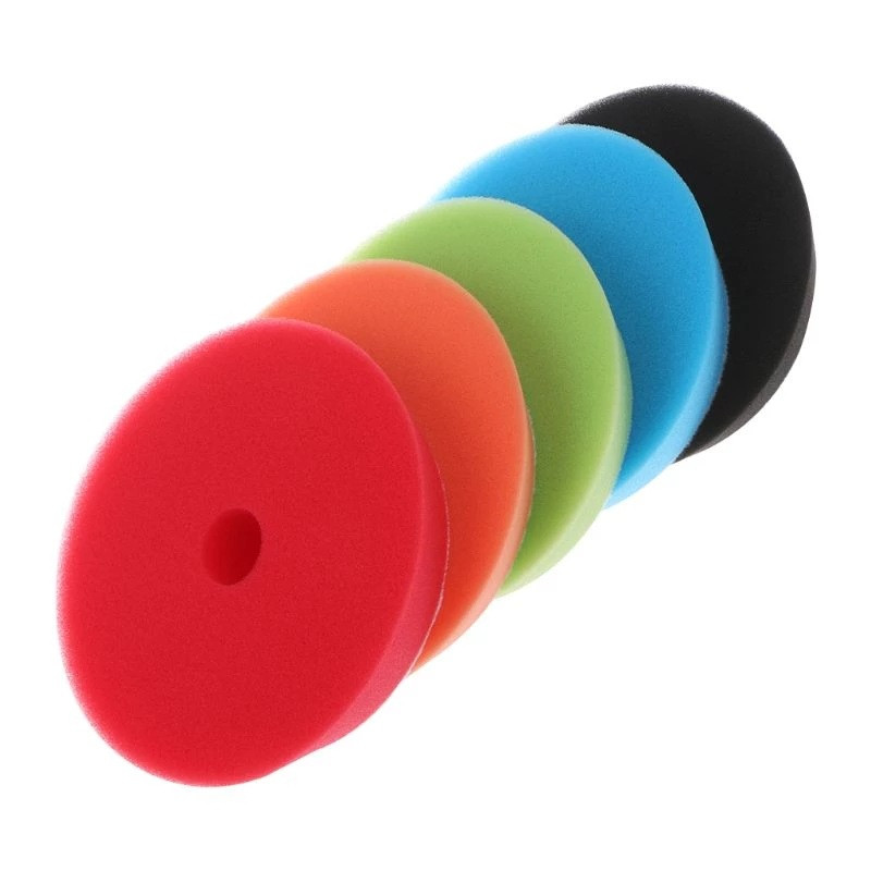5 bucăți 6 inch tampon de lustruit pentru mașină cu burete de lustruit, șlefuire, cu ceară, roată pentru șlefuitor de mașini, set de tampon tampon, mașină de spălat fierbinte