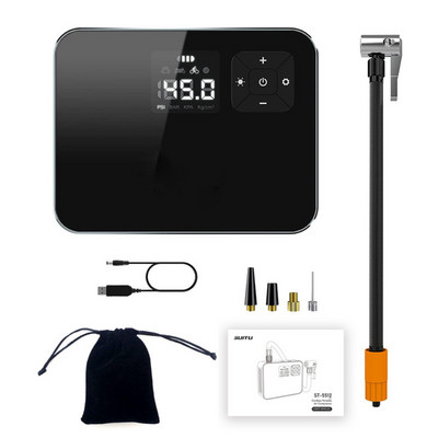 Pompă de aer portabilă pentru mașină, 120 psi, încărcare fără fir, afișaj LCD inteligent portabil, pompă de umflare iluminată pentru vehicule electrice