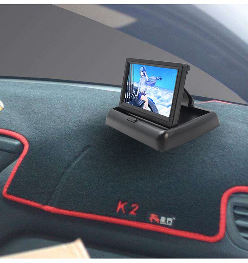 Automobilio monitoriaus galinio vaizdo veidrodėlis 5 colių automatinė parkavimo sistema, skirta LED naktinio matymo atsarginei atbulinės eigos kamerai CCD automobilio galinio vaizdo kamera