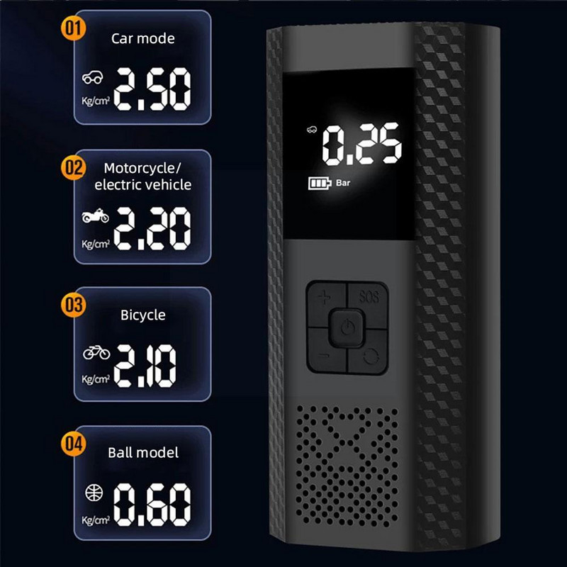 Pompă de aer electrică pentru mașină fără fir de 6000 mAh Pompă gonflabilă portabilă pentru anvelope pentru mașină Motocicletă Bile pentru bicicletă 12V P9Q5