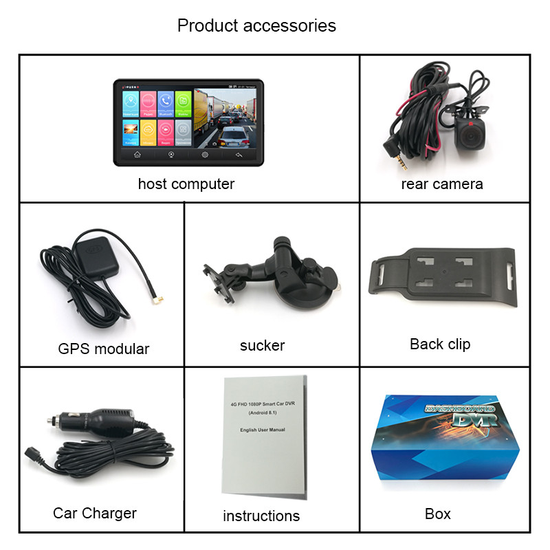 D712 Dash Cam 4G DVR pentru mașină ADAS Tablou de bord Oglindă Cameră retrovizoare Înregistrare automată 2GB+32GB Navigație GPS Android WiFi Monitor la distanță