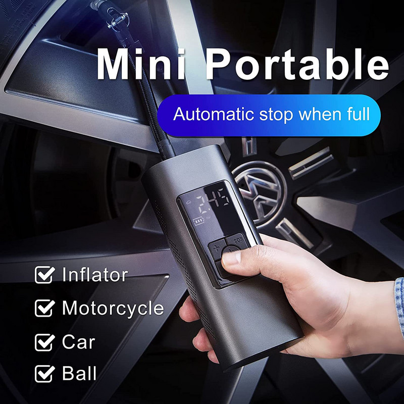 Mini compresor de aer pentru umflator digital de anvelope pentru autoturisme, umflatoare portabile, piese rapide de pompe digitale pentru anvelope pentru accesorii auto